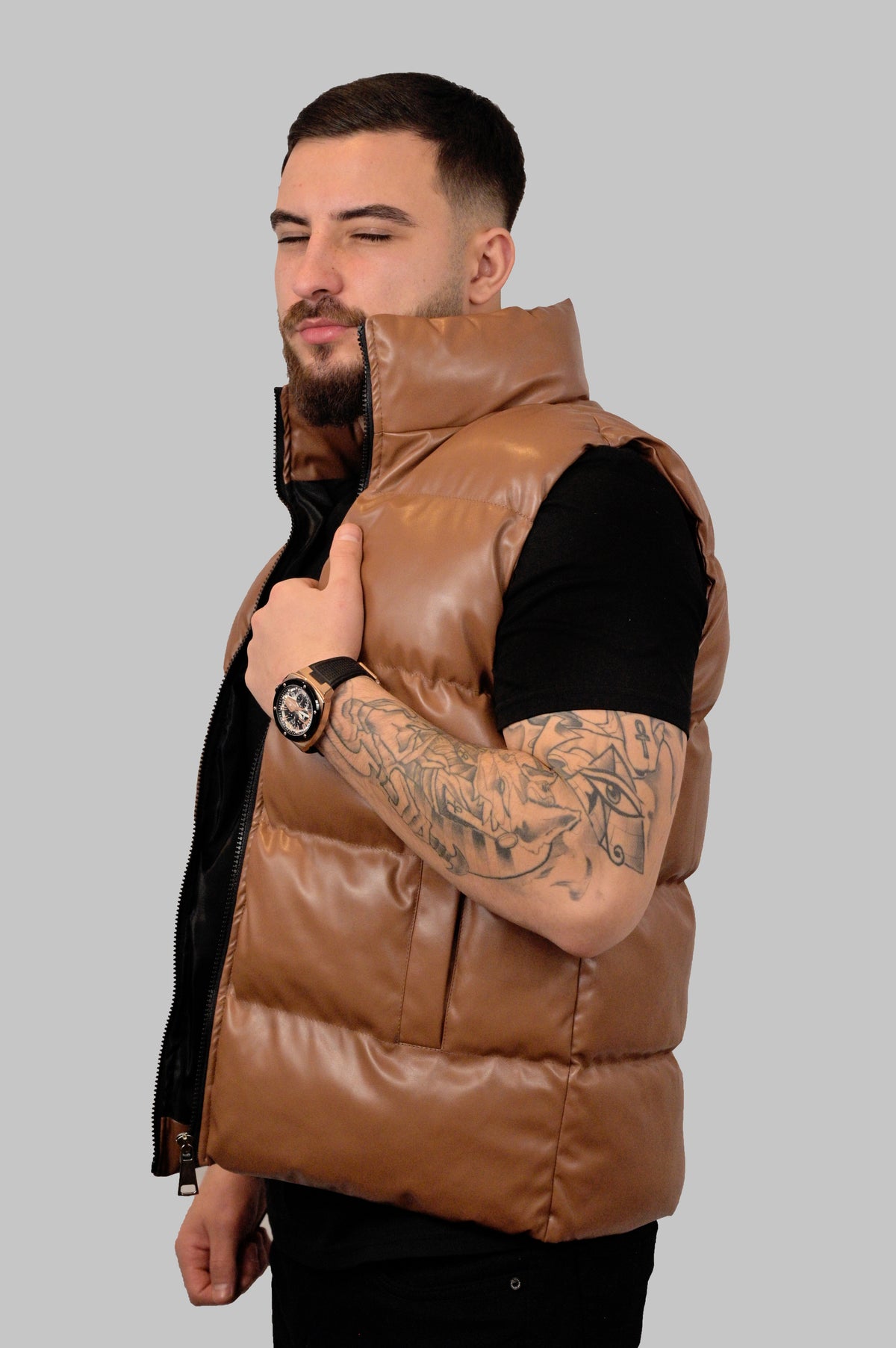 Reflective Leather Jacket