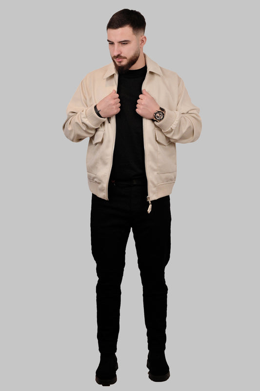 Classic Stone Bomber Jacket