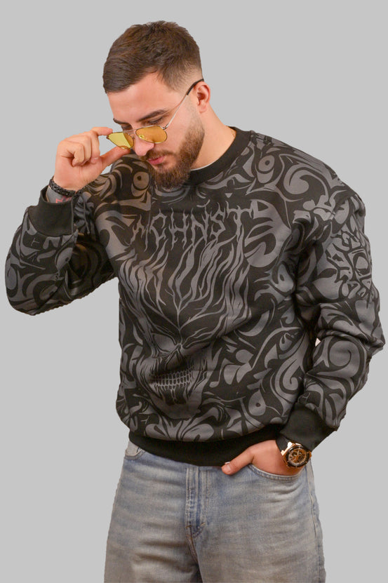 Ethnical Skull Oversize Sweatshirt