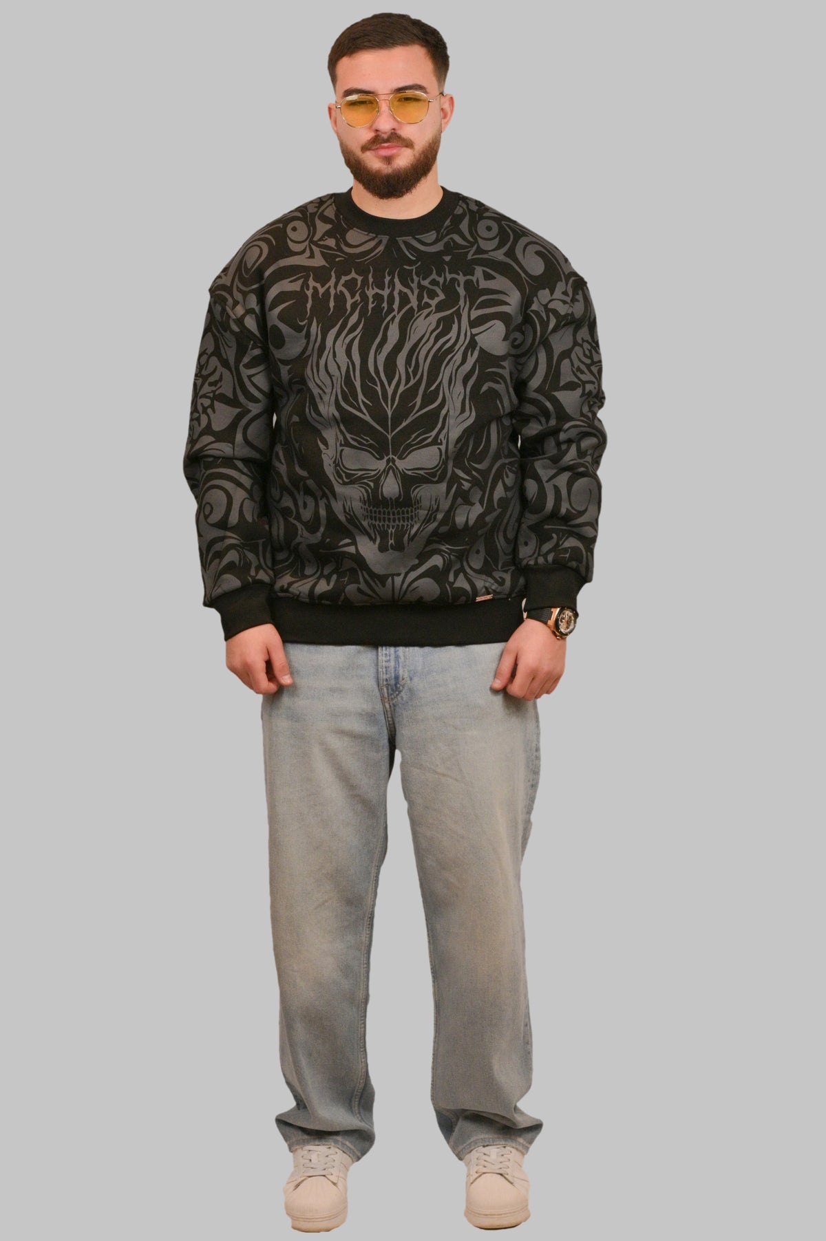 Ethnical Skull Oversize Sweatshirt