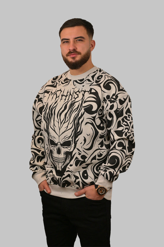 Ethnical Skull Oversize Sweatshirt
