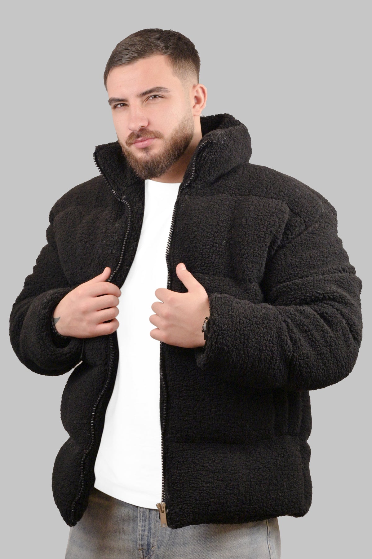 Wool Knit Puffer Jacket