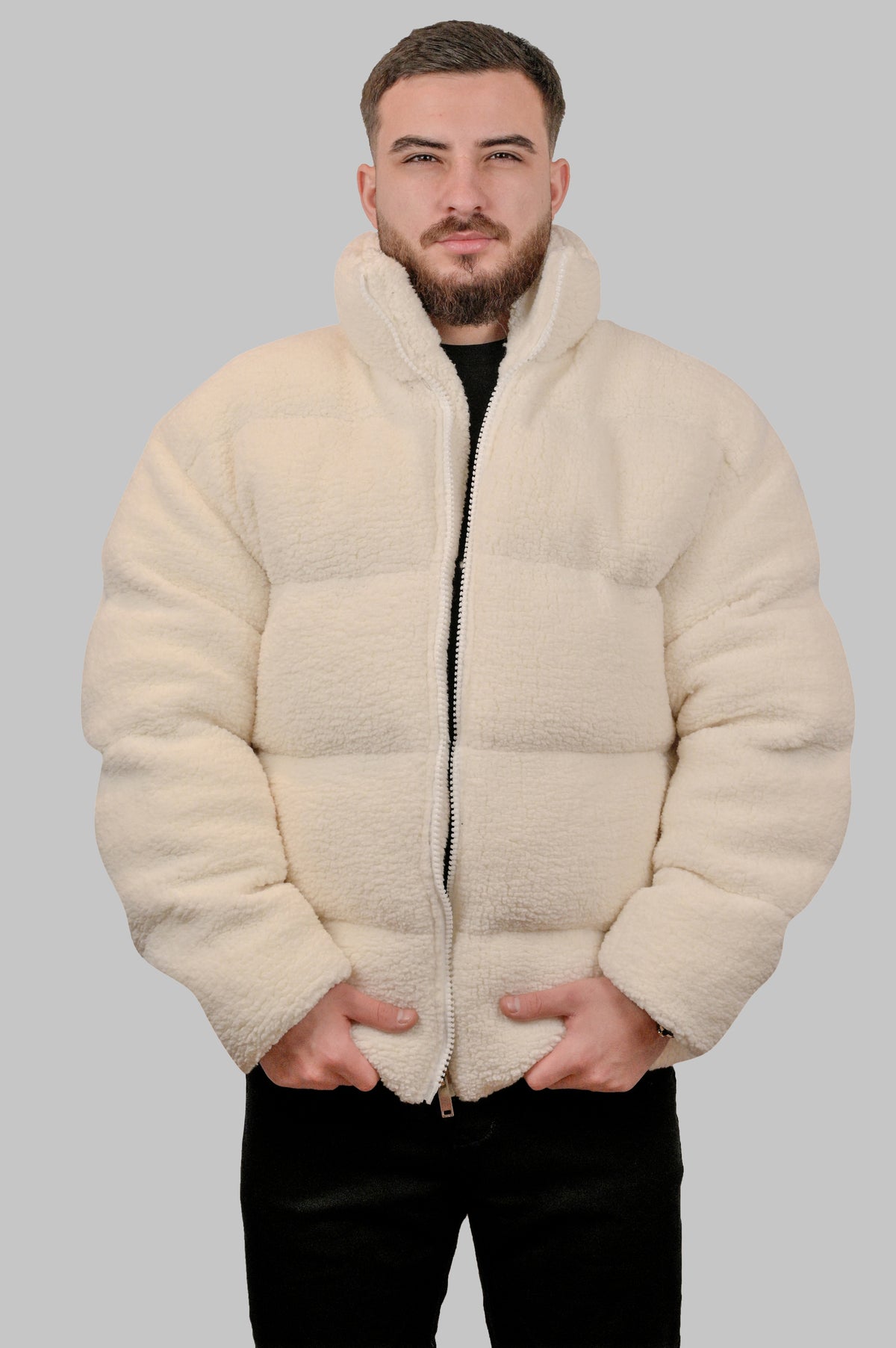 Wool Knit Puffer Jacket