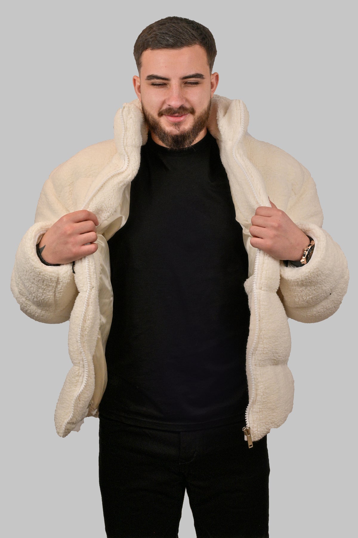 Wool Knit Puffer Jacket