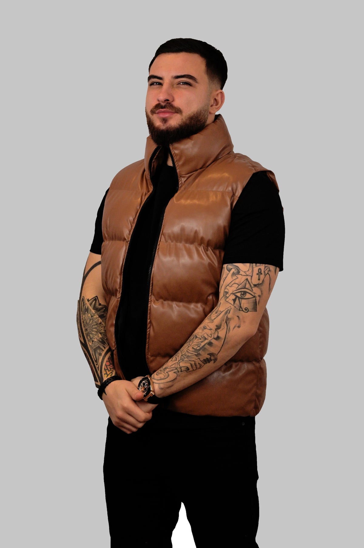 Reflective Leather Jacket