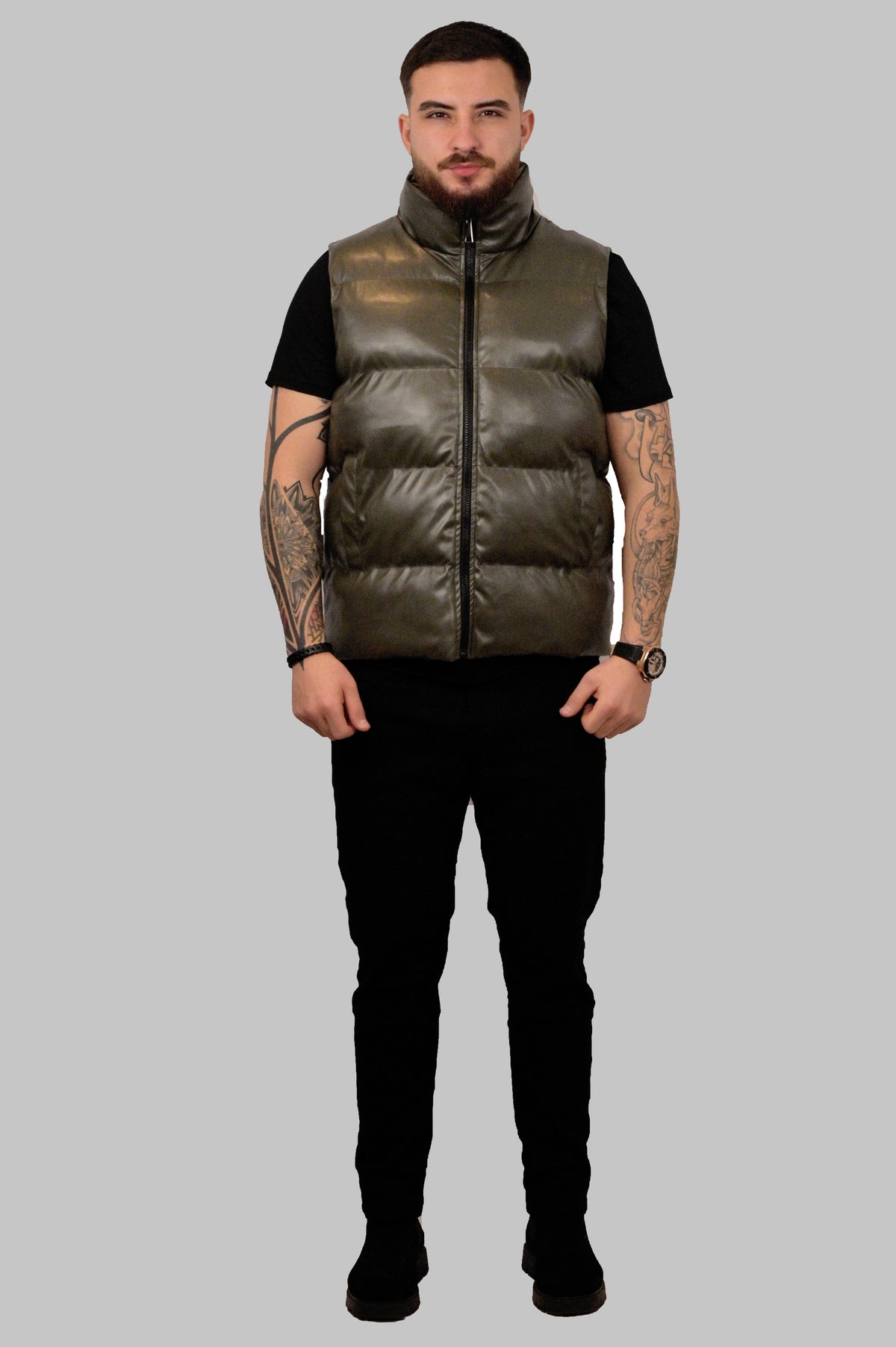 Reflective Leather Jacket